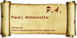 Pautz Antonietta névjegykártya